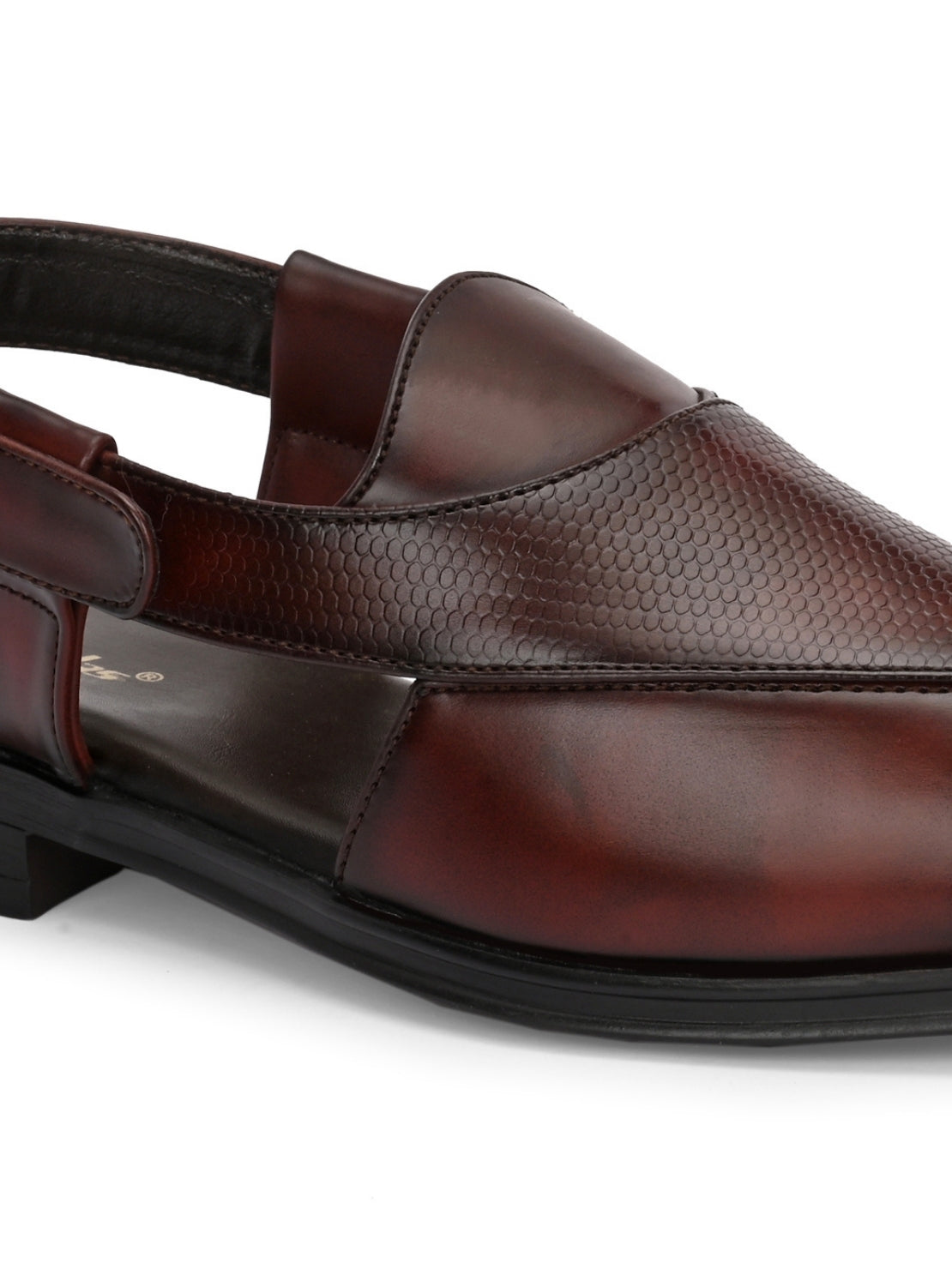 Hirolas Men's Peshawari Shoe Style Vegan Leather Roman Ethnic Sandal | Premium Party Wear - Brown