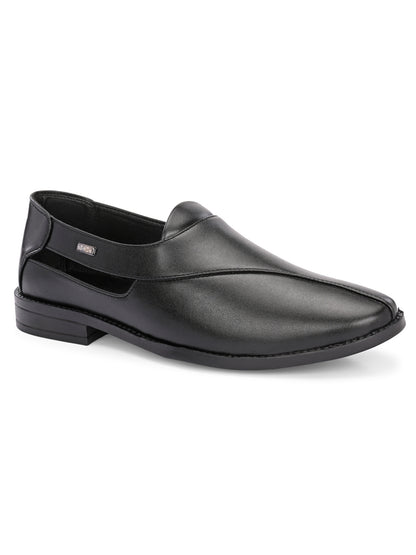 Hirolas Men's Peshawari Shoe Style Vegan Leather Roman Ethnic Sandal | Premium Party Wear - Black