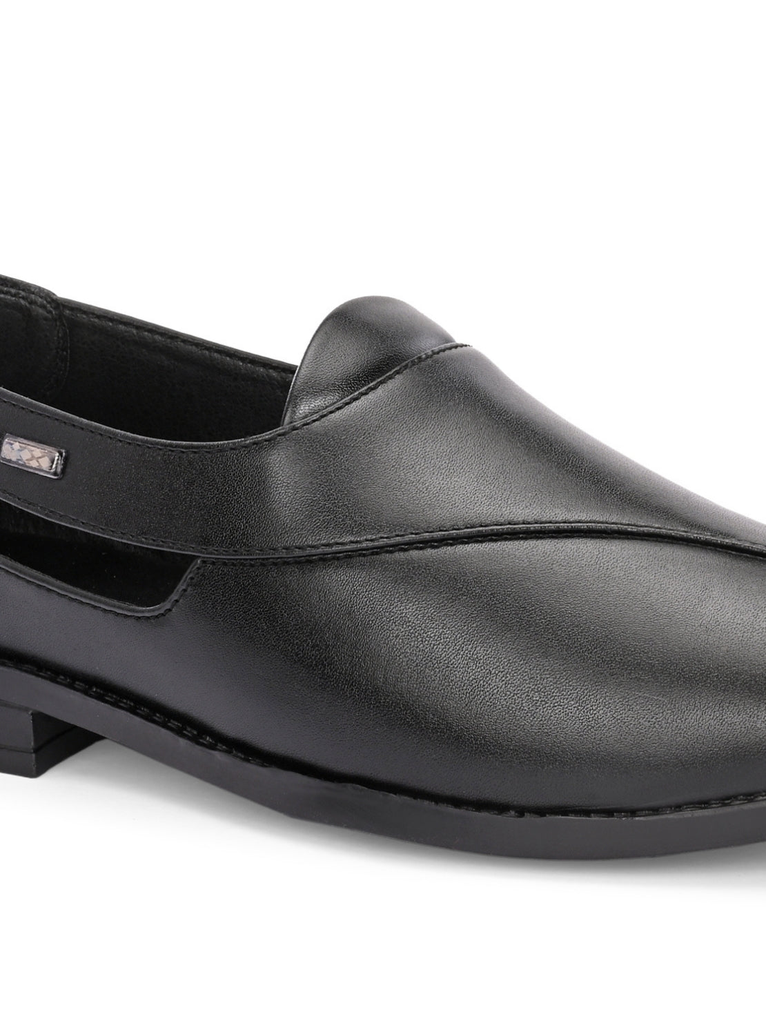 Hirolas Men's Peshawari Shoe Style Vegan Leather Roman Ethnic Sandal | Premium Party Wear - Black