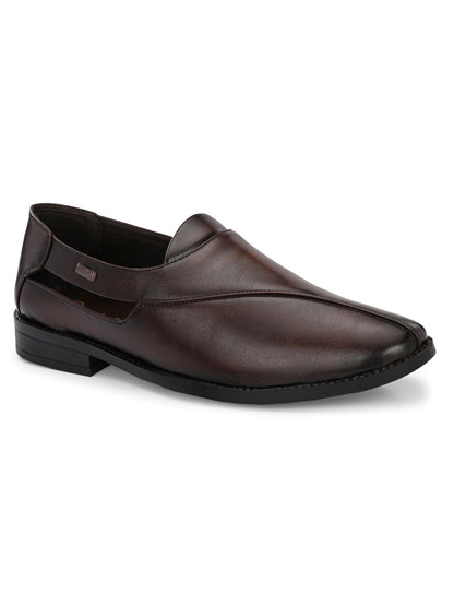 Hirolas Men's Peshawari Shoe Style Vegan Leather Roman Ethnic Sandal | Premium Party Wear - Brown
