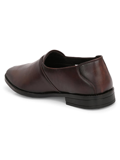 Hirolas Men's Peshawari Shoe Style Vegan Leather Roman Ethnic Sandal | Premium Party Wear - Brown