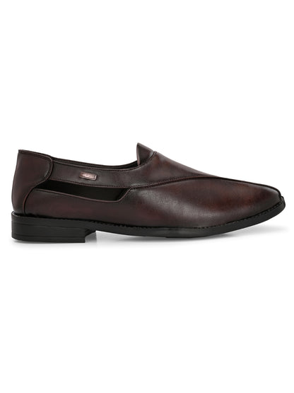 Hirolas Men's Peshawari Shoe Style Vegan Leather Roman Ethnic Sandal | Premium Party Wear - Brown