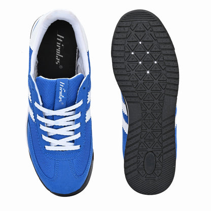 Hirolas Men’s Blue Running Shoes  Lightweight Breathable Mesh Sneakers Non-Slip Casual Sports Shoes with Cushioning & Comfort Sole HRLSN01BLU