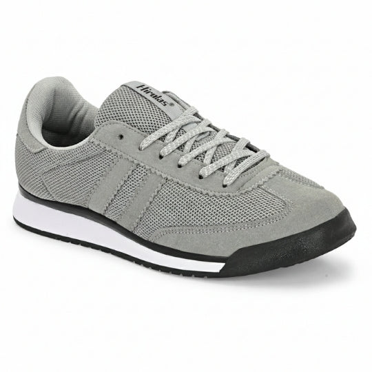 Hirolas Men's Grey Running Shoes Lightweight Breathable Mesh Sneaker Non-Slip Casual with Cushioning & Comfort Sole HRLSN01GRY
