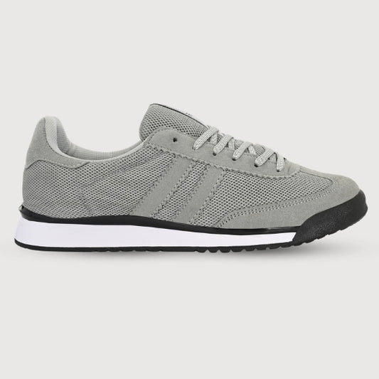 Hirolas Men's Grey Running Shoes Lightweight Breathable Mesh Sneaker Non-Slip Casual with Cushioning & Comfort Sole HRLSN01GRY