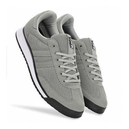 Hirolas Men's Grey Running Shoes Lightweight Breathable Mesh Sneaker Non-Slip Casual with Cushioning & Comfort Sole HRLSN01GRY