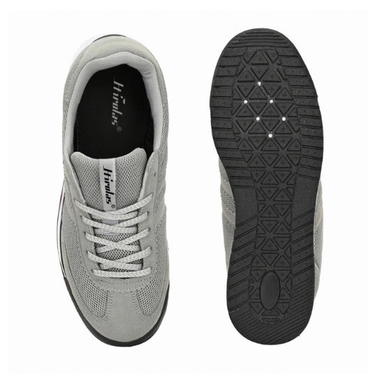 Hirolas Men's Grey Running Shoes Lightweight Breathable Mesh Sneaker Non-Slip Casual with Cushioning & Comfort Sole HRLSN01GRY