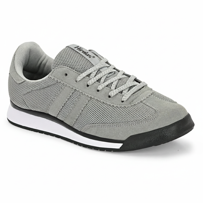 Hirolas Men’s Grey Running Shoes  Lightweight Breathable Mesh Sneakers Non-Slip Casual Sports Shoes with Cushioning & Comfort Sole HRLSN01GRY