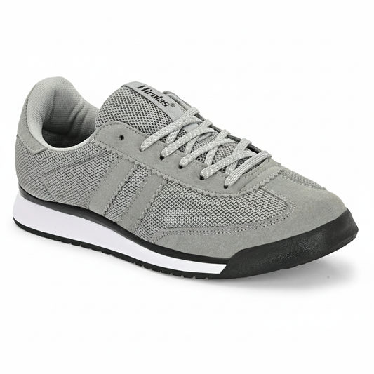 Hirolas Men’s Grey Running Shoes  Lightweight Breathable Mesh Sneakers Non-Slip Casual Sports Shoes with Cushioning & Comfort Sole HRLSN01GRY