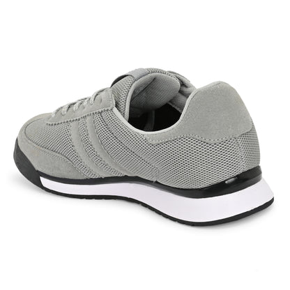 Hirolas Men’s Grey Running Shoes  Lightweight Breathable Mesh Sneakers Non-Slip Casual Sports Shoes with Cushioning & Comfort Sole HRLSN01GRY