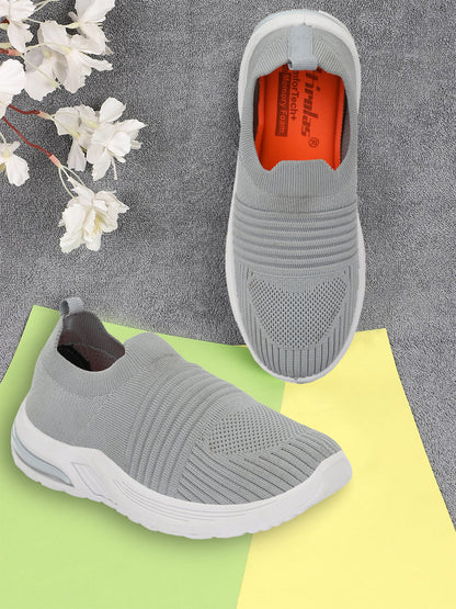 Hirolas® Women Grey Casual Running Walking Jogging Gym comfortable Athletic Slip-On Sports_Shoes (HRLWF09GRY)
