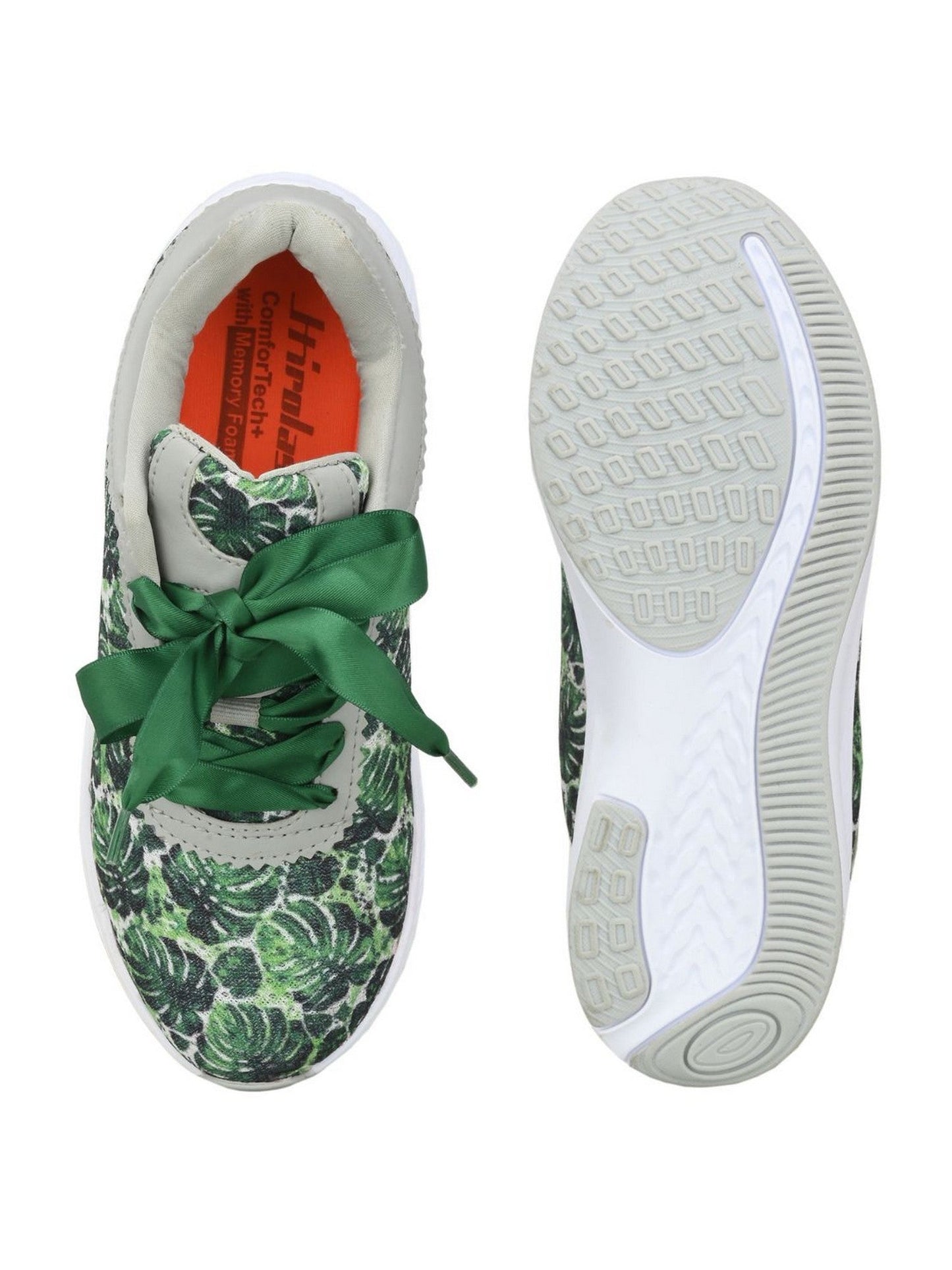 Hirolas® Women Printed Green Mesh Fitness Lace-Up Sports_Shoes (HRLWF13GRN)