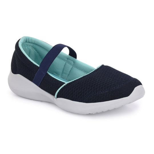 Hirolas Women Blue Walking Sports Shoes Without Laces Lightweight Sports Ballerina Flats -HRLWF20BLU