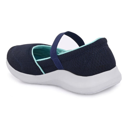 Hirolas Women Blue Walking Sports Shoes Without Laces Lightweight Sports Ballerina Flats -HRLWF20BLU