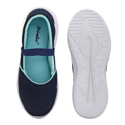 Hirolas Women Blue Walking Sports Shoes Without Laces Lightweight Sports Ballerina Flats -HRLWF20BLU