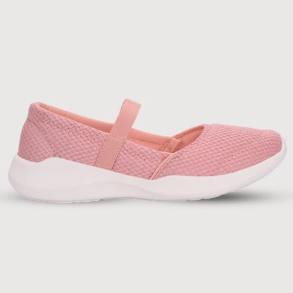 Hirolas Women Pink Walking Sports Shoes Without Laces Lightweight Sports Ballerina Flats -HRLWF20PNK