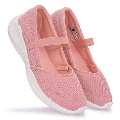 Hirolas Women Pink Walking Sports Shoes Without Laces Lightweight Sports Ballerina Flats -HRLWF20PNK
