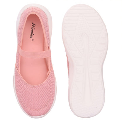 Hirolas Women Pink Walking Sports Shoes Without Laces Lightweight Sports Ballerina Flats -HRLWF20PNK