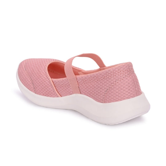 Hirolas Women Pink Walking Sports Shoes Without Laces Lightweight Sports Ballerina Flats -HRLWF20PNK