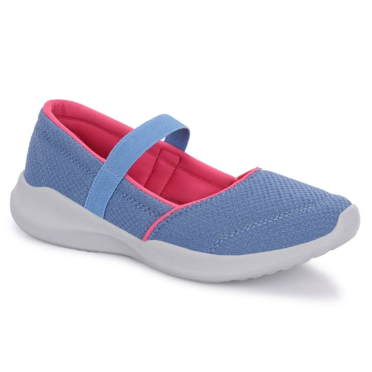 Hirolas Women Sky Blue Walking Sports Shoes Without Laces Lightweight Sports Ballerina Flats -HRLWF20SBU