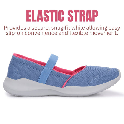 Hirolas Women Sky Blue Walking Sports_Shoes Without Laces Lightweight Sports Ballerina Flats -HRLWF20SBU