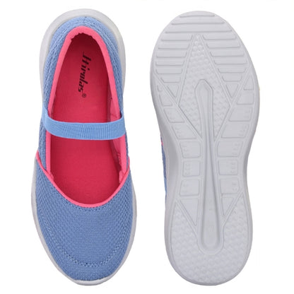 Hirolas Women Sky Blue Walking Sports Shoes Without Laces Lightweight Sports Ballerina Flats -HRLWF20SBU