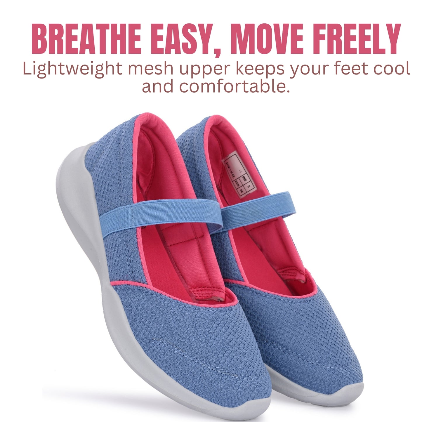 Hirolas Women Sky Blue Walking Sports_Shoes Without Laces Lightweight Sports Ballerina Flats -HRLWF20SBU