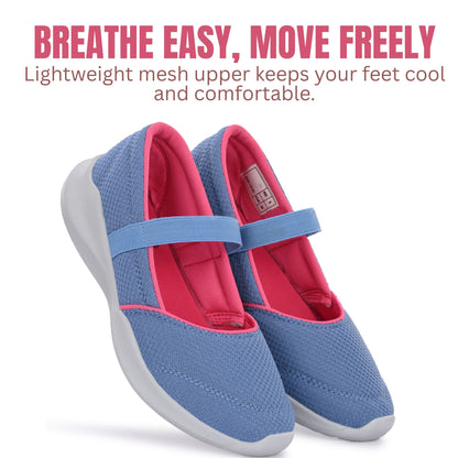 Hirolas Women Sky Blue Walking Sports_Shoes Without Laces Lightweight Sports Ballerina Flats -HRLWF20SBU