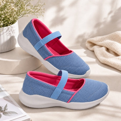 Hirolas Women Sky Blue Walking Sports Shoes Without Laces Lightweight Sports Ballerina Flats -HRLWF20SBU