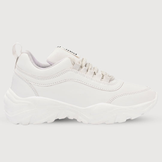 Hirolas White Lightweight Chunky Sports Shoes for women
