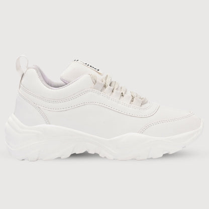 Hirolas White Lightweight Chunky Sports Shoes for women