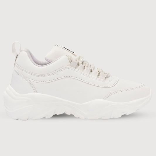 Hirolas White Lightweight Chunky Sports Shoes for women