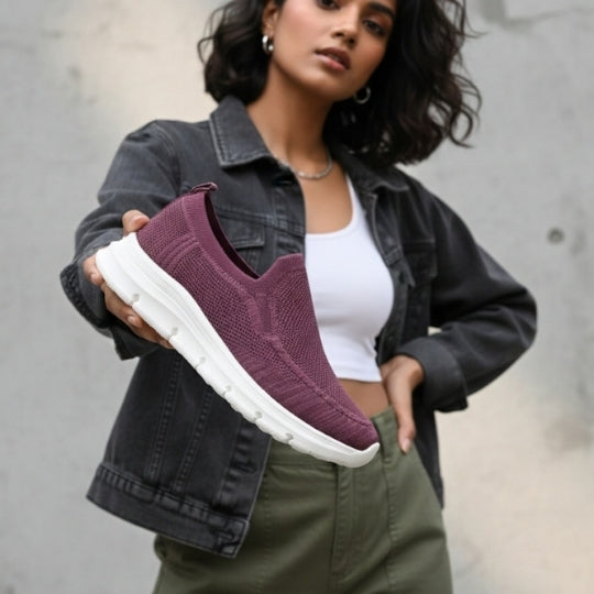 Hirolas HerEase Purple Comfort Sports Shoes for Women