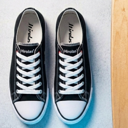 Hirolas vulcanized Skateboard Sneaker Shoes for Women - Black