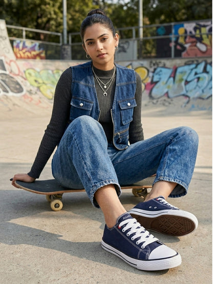 Hirolas® vulcanized Skateboard Sneaker_Shoes for Women - Blue