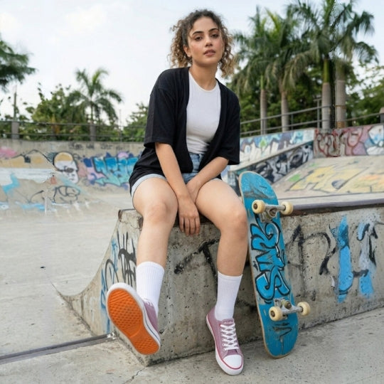 Hirolas vulcanized Skateboard Sneaker Shoes for Women - Lavender