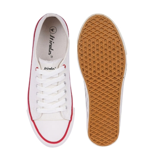 Hirolas vulcanized Skateboard Sneaker Shoes for Women - White