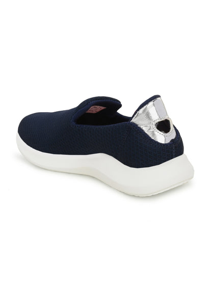 Hirolas Slip-On Blue Sports Shoes Lightweight Walking Shoes with Memory Foam Insole for women
