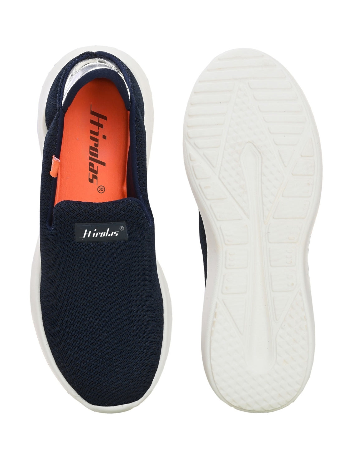 Hirolas Slip-On Blue Sports Shoes Lightweight Walking Shoes with Memory Foam Insole for women