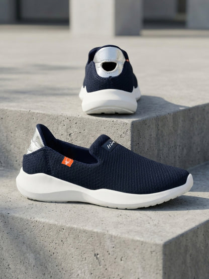 Hirolas Slip-On Blue Sport_Shoes Lightweight Walking Shoes with Memory Foam Insole for women