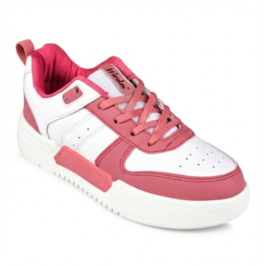 Hirolas Urbania Women Everyday Comfort Sneaker Shoes - White/Pink