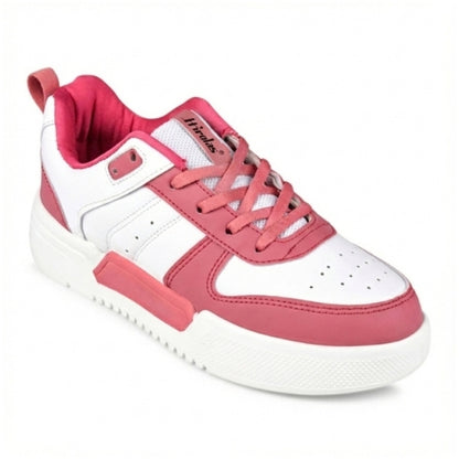 Hirolas Urbania Women Everyday Comfort Sneaker Shoes - White/Pink