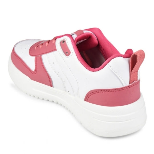 Hirolas Urbania Women Everyday Comfort Sneaker Shoes - White/Pink