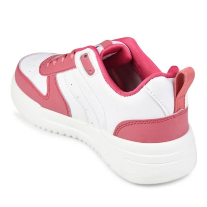 Hirolas Urbania Women Everyday Comfort Sneaker Shoes - White/Pink