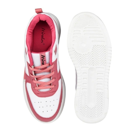Hirolas Urbania Women Everyday Comfort Sneaker Shoes - White/Pink