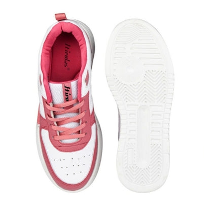 Hirolas Urbania Women Everyday Comfort Sneaker Shoes - White/Pink