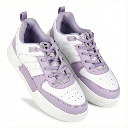 Hirolas Urbania Women Everyday Comfort Sneaker Shoes - White/Purple
