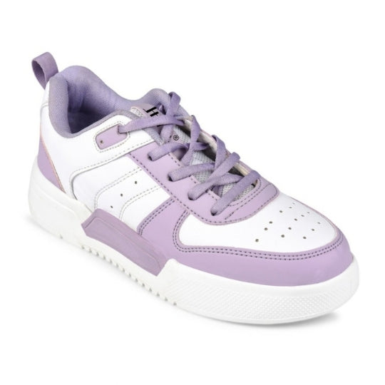 Hirolas Urbania Women Everyday Comfort Sneaker Shoes - White/Purple
