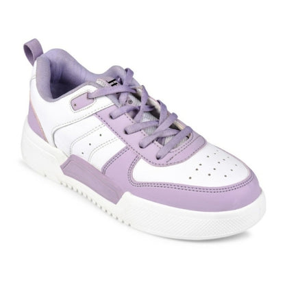Hirolas Urbania Women Everyday Comfort Sneaker Shoes - White/Purple