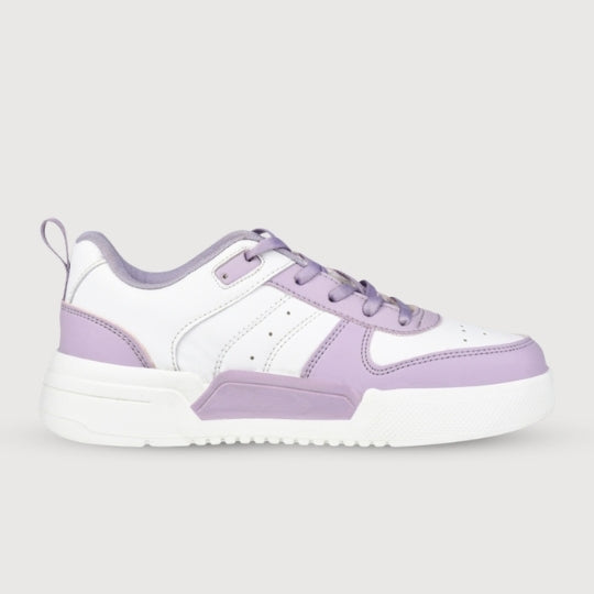 Hirolas Urbania Women Everyday Comfort Sneaker Shoes - White/Purple